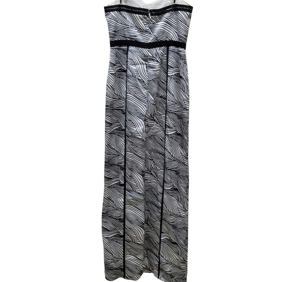 BCBGMAXAZRIA Elin Maxi Black & White Striped Bustier Dress Size 10 NWT $380 - Picture 3 of 16